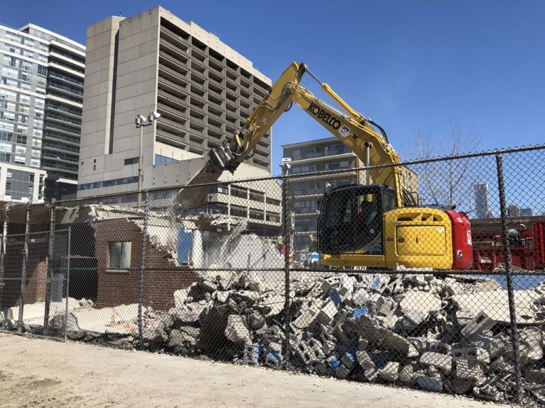 RSF-April1.20-2 April 2020: Demolition of the WB MacMurray Field House building, the hard courts and the ice rink occurred during the months of March and April and was completed in mid-May